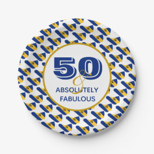 50 & Absolutely Fabulous BARBADOS Celebration Paper Plate