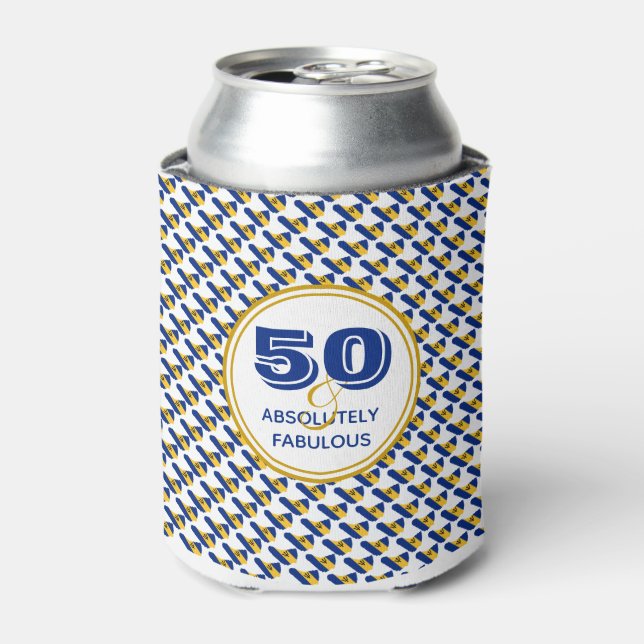 50 & Absolutely Fabulous BARBADOS Monogram Can Cooler (Can Front)