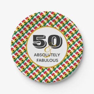 50 & Absolutely Fabulous GHANA Celebration Paper Plate