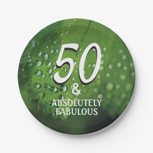 50 | Absolutely Fabulous | Green Paper Plate (Front)