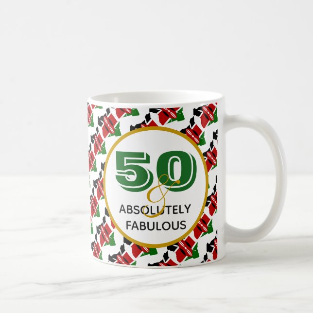 50 & Absolutely Fabulous KENYA Birthday Coffee Mug (Right)