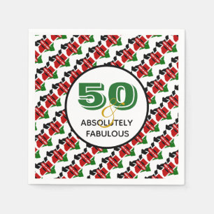 50 & Absolutely Fabulous KENYA Celebration Napkin