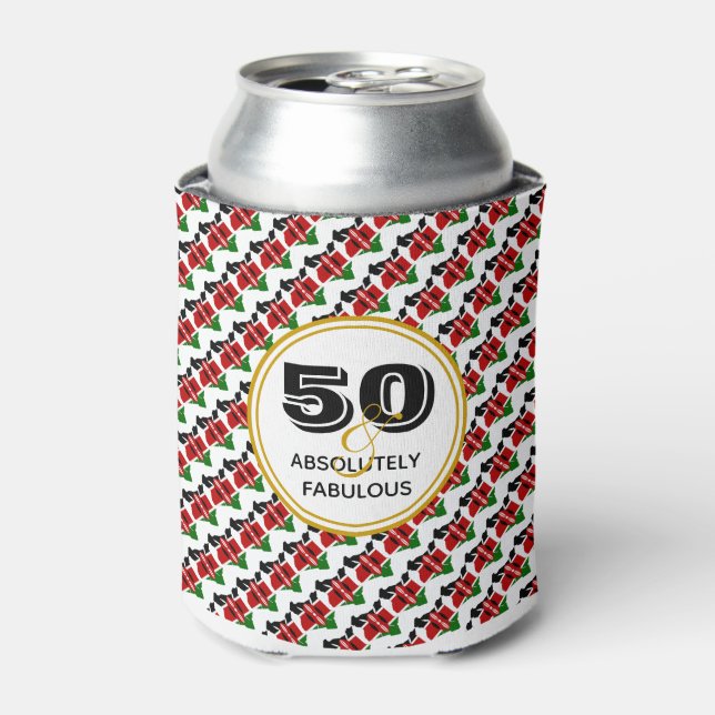 50 Absolutely Fabulous  KENYA Maasai Monogram Can Cooler (Can Front)