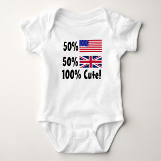 50% American 50% British 100% Cute Baby Bodysuit