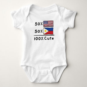 50% American 50% Filipino 100% Cute Philippines US Baby Bodysuit