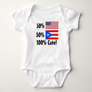 50% American 50% Puerto Rican 100% Cute Baby Bodysuit