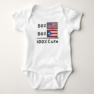 50% American 50% Puerto Rican 100% Cute Puerto Ric Baby Bodysuit