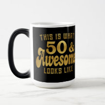 50 and Awesome Morphing Mug