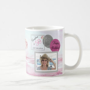 50 and Fab KEEPSAKE Mug Photo Pink