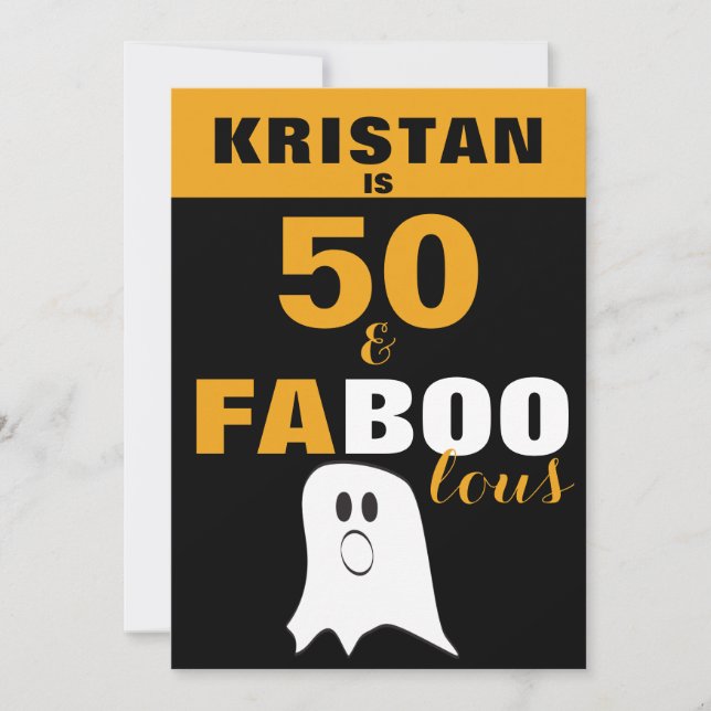 50 and FaBOOlous 50th Halloween Birthday Invitation (Front)