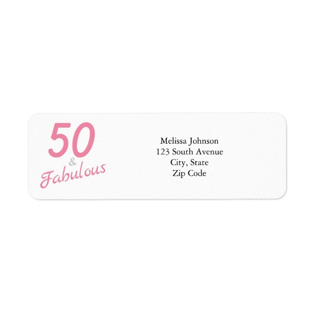 50 and Fabulolus Return Address Label (Front)