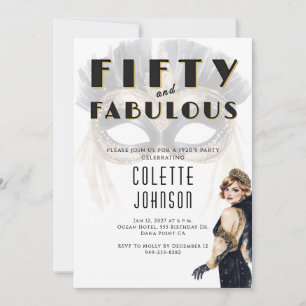 50 and fabulous 1920s Birthday Invitation