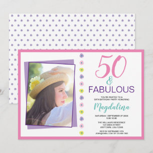 50 and Fabulous 21 30 40 50 60 Birthday Invitation