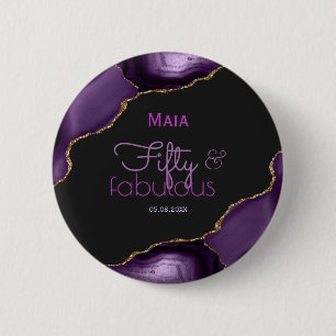 50 and Fabulous 50th Birthday 6 Cm Round Badge