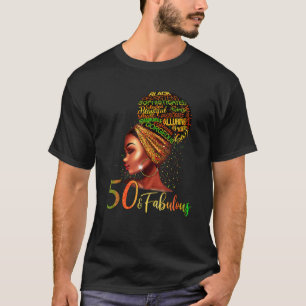 50 And Fabulous 50Th Birthday Black Queen Black Gi T-Shirt