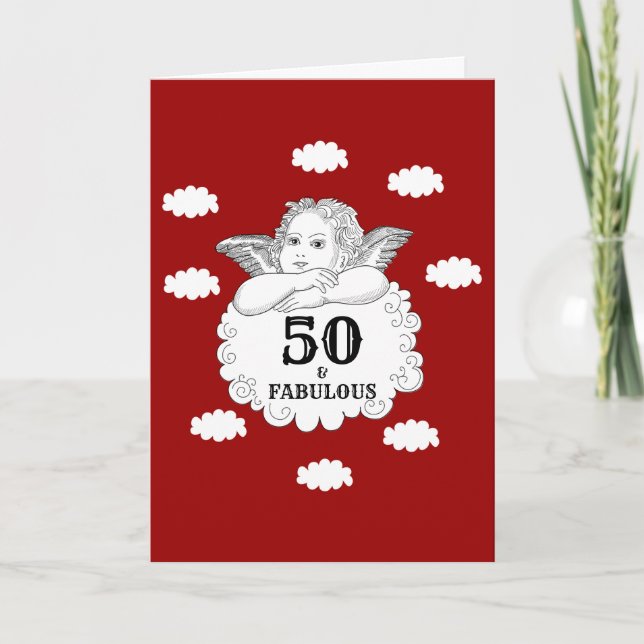 50 and Fabulous 50th Birthday celebration Card (Front)