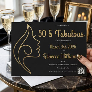 50 and Fabulous 50th Birthday Fab Party Invitation