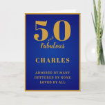 50 and Fabulous 50th Birthday Father Son Granddad Card<br><div class="desc">Easily customise the text to the front and the interior of this birthday card using the template provided. Part of the setting standards range of greeting cards.</div>