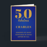 50 and Fabulous 50th Birthday Father Son Granddad Card<br><div class="desc">Easily customise the text to the front and the interior of this birthday card using the template provided. Part of the setting standards range of greeting cards.</div>