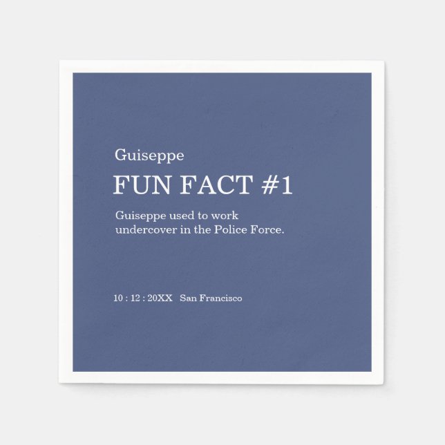 50 and Fabulous 50th Birthday Fun Fact Napkin (Front)