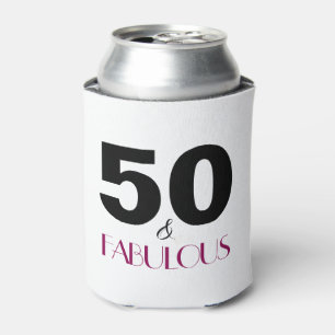 50 and Fabulous 50th Birthday Gift Can Cooler