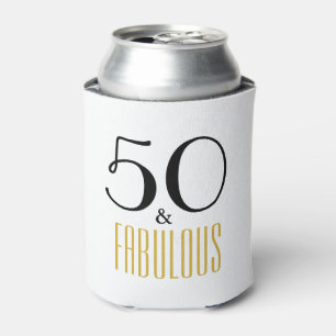 50 and Fabulous 50th Birthday Gift Can Cooler