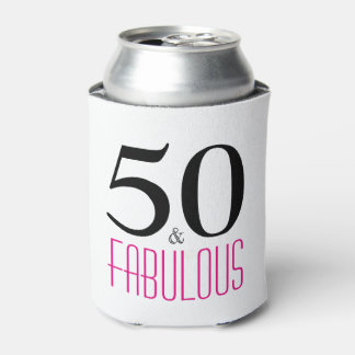 50 and Fabulous 50th Birthday Gift Can Cooler