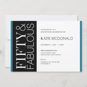 50 and Fabulous 50th Birthday Invitation