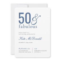 50 and Fabulous 50th Birthday Invitation