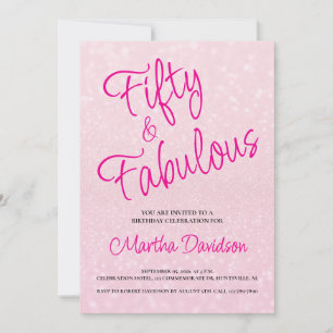 50 and Fabulous   50th Birthday Invitation