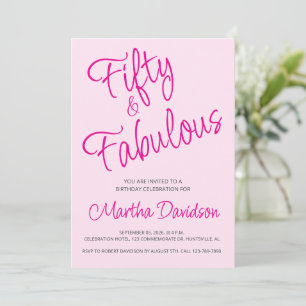 50 and Fabulous 50th Birthday Invitation