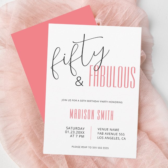 50 and Fabulous 50th Birthday Invitation (50 and Fabulous 50th Birthday Invitation)