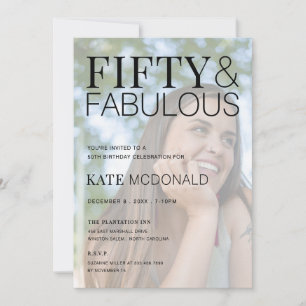 50 and Fabulous 50th Birthday Invitation