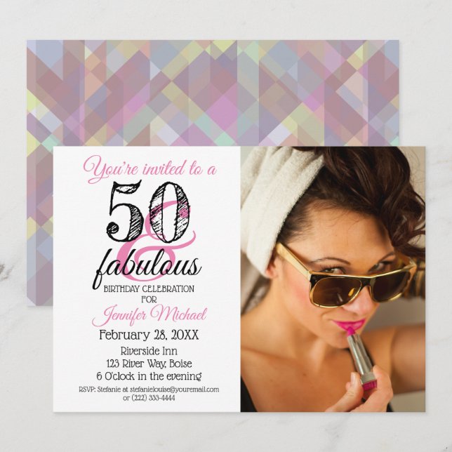 50 and Fabulous 50th Birthday Invitation (Front/Back)