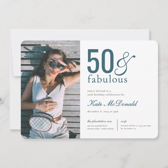 50 and Fabulous 50th Birthday Invitation (Front)