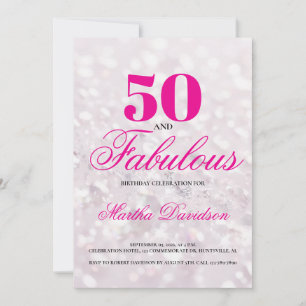 50 and Fabulous   50th Birthday Invitation