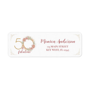 50 and Fabulous 50th Birthday Party Glitter Floral
