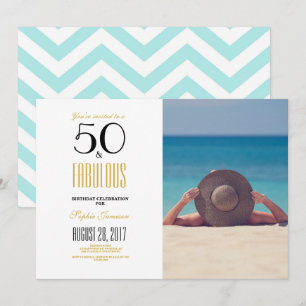50 and Fabulous   50th Birthday Party Invitation