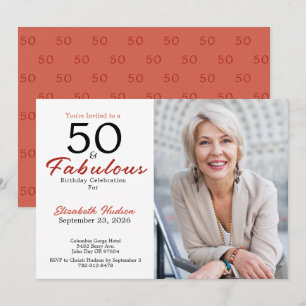 50 and Fabulous 50th Birthday Party Invitation