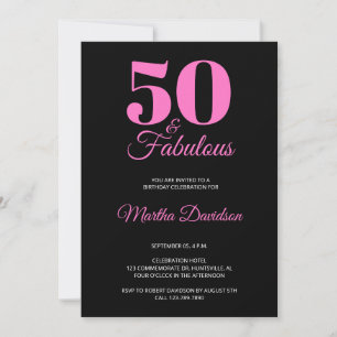 50 and Fabulous 50th Birthday Party invitation