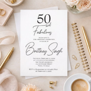 50 and Fabulous 50th Birthday Party Invitation
