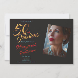 50 and Fabulous 50th Birthday Party Invitation