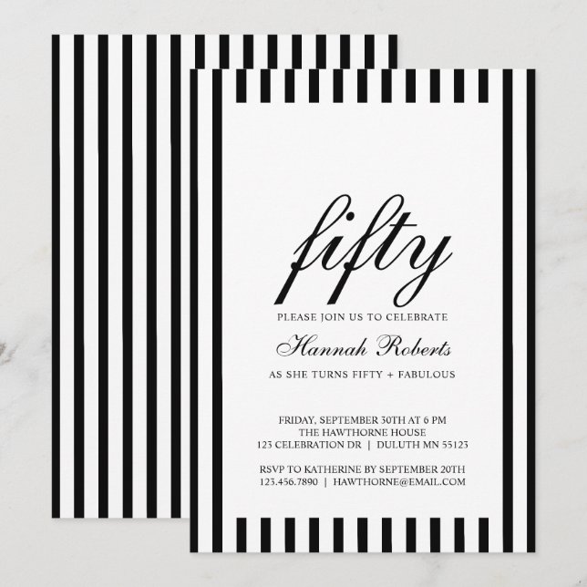 50 and Fabulous | 50th Birthday Party Invitation (Front/Back)