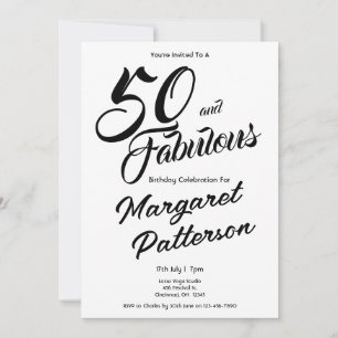 50 and Fabulous 50th Birthday Party Invitation