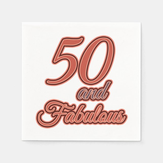 50 and Fabulous 50th Birthday Party Napkin (Front)