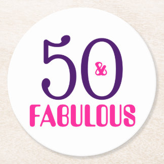 50 And Fabulous 50th Birthday Party Paper Coaster