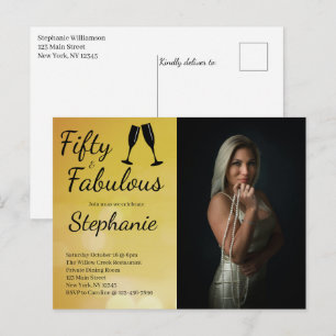 50 and Fabulous 50th Birthday Party Postcard