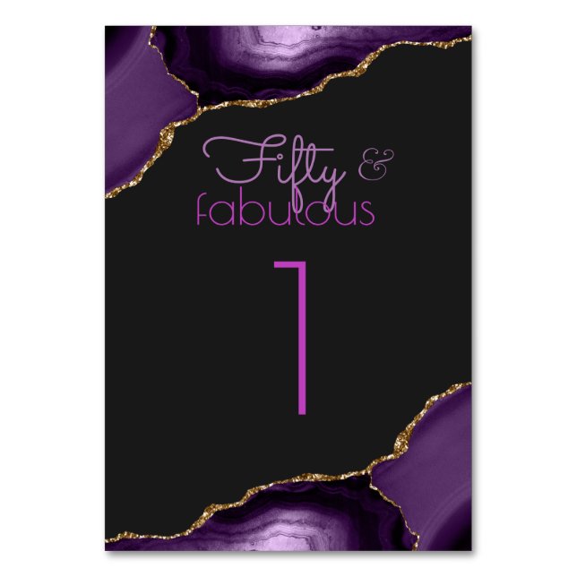 50 and Fabulous 50th Birthday Party Table Number (Front)