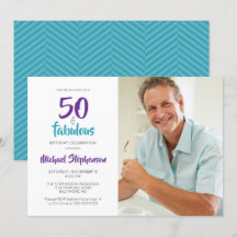 50 and Fabulous 50th Birthday Photo | Turquoise
