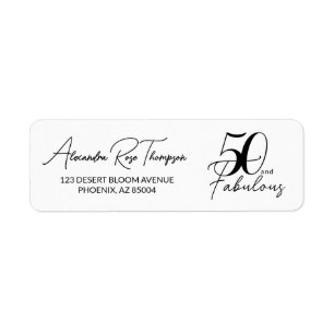 50 and Fabulous 50th Birthday Return Address